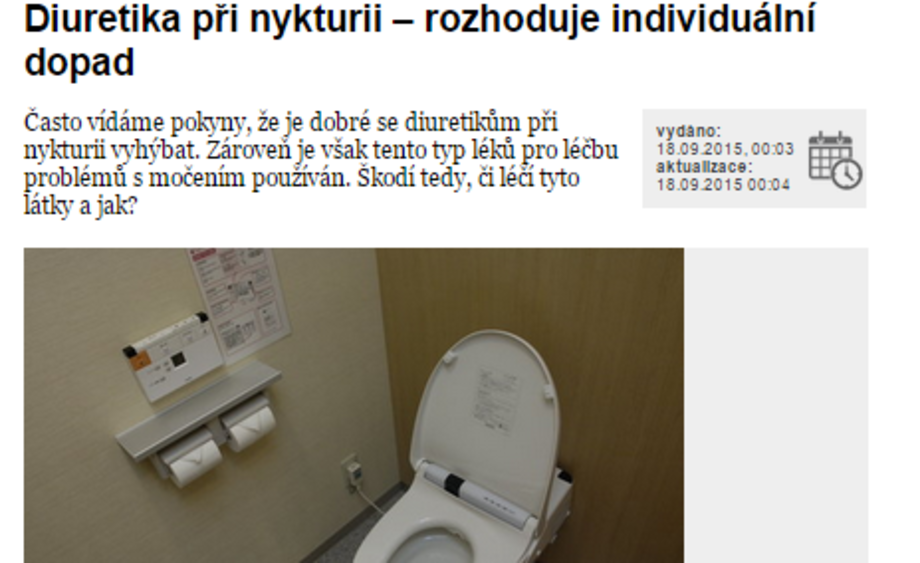 Diuretika při nykturii – rozhoduje individuální dopad